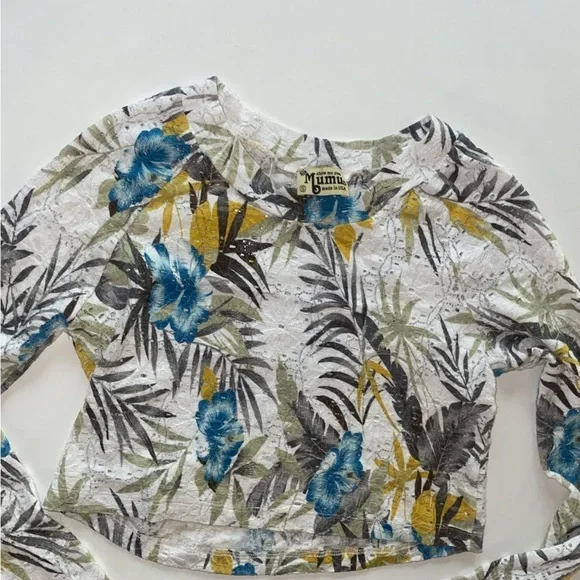 SHOW ME YOUR MUMU CHER TROPICAL FLORAL LONG SLEEVE LACE TOP & LACE MINISKIRT SET - Picture 9 of 11